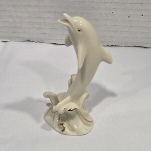 Lenox Jumping Dolphin Figurine 24K Gold Trim